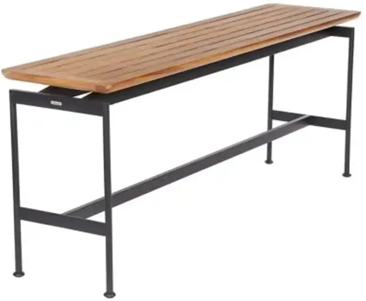 Layout Narrow Outdoor Console Table with Teak Top