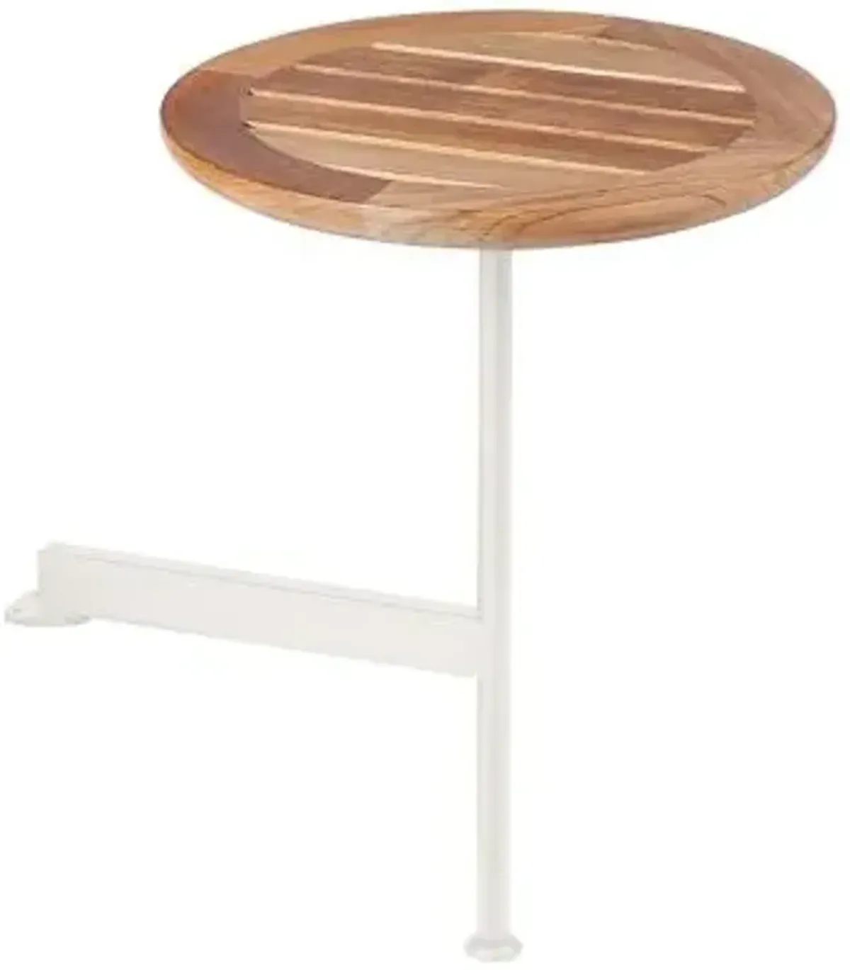 Layout Round Outdoor Side Table with Teak Top