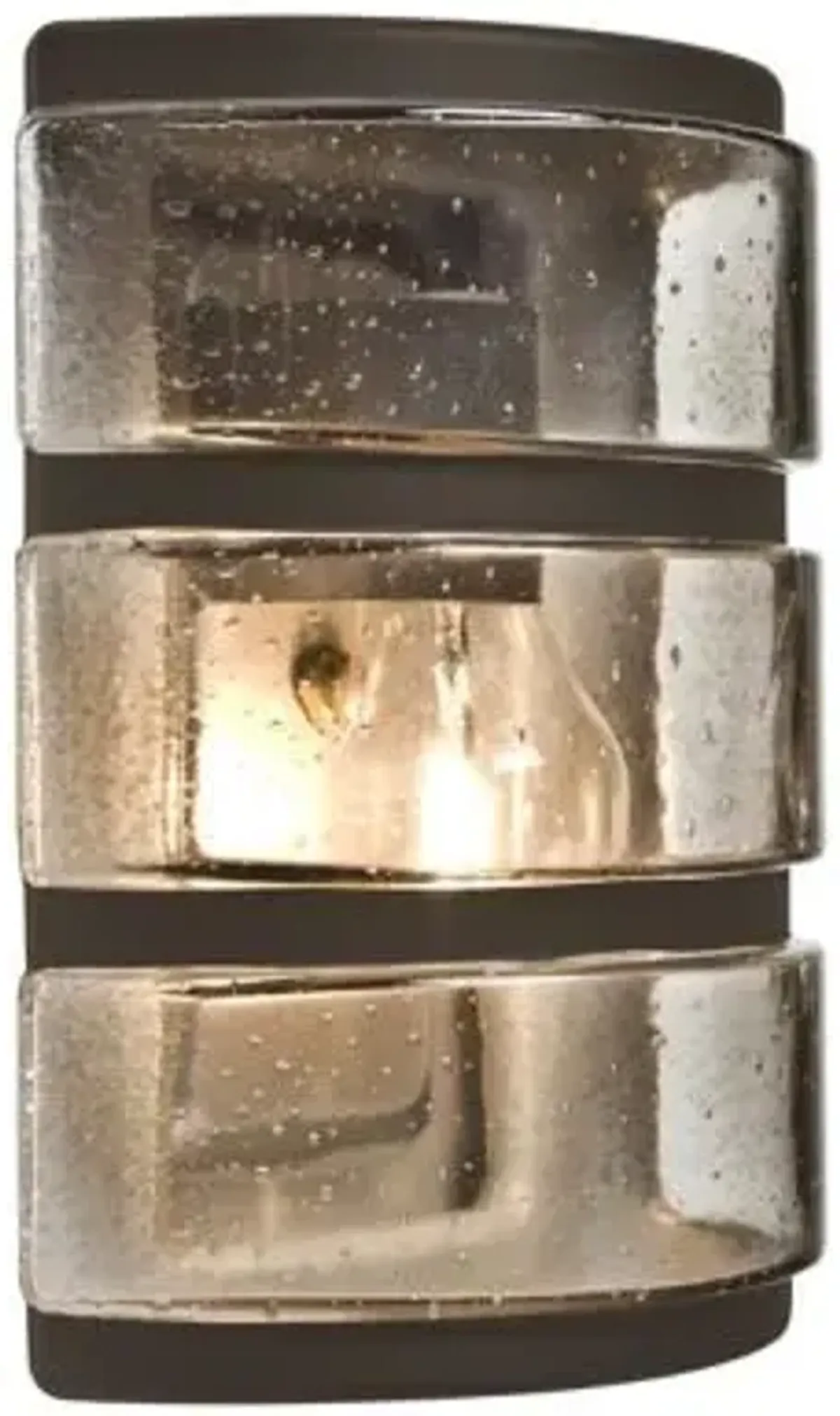 Aqua Ribbed Horizontal Outdoor Wall Sconce