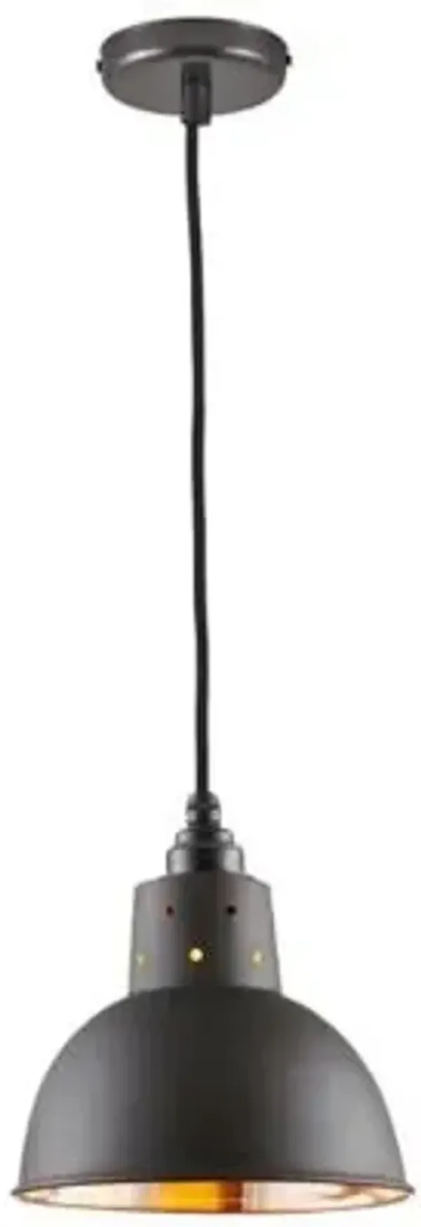 Spun Reflector Pendant with Cord Grip Lampholder