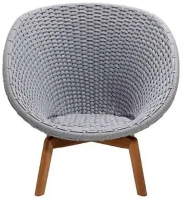 Peacock Soft Rope Lounge Chair With Teak Legs