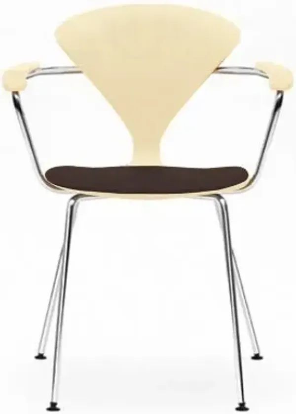 Cherner Metal Base Armchair with Seat Pad