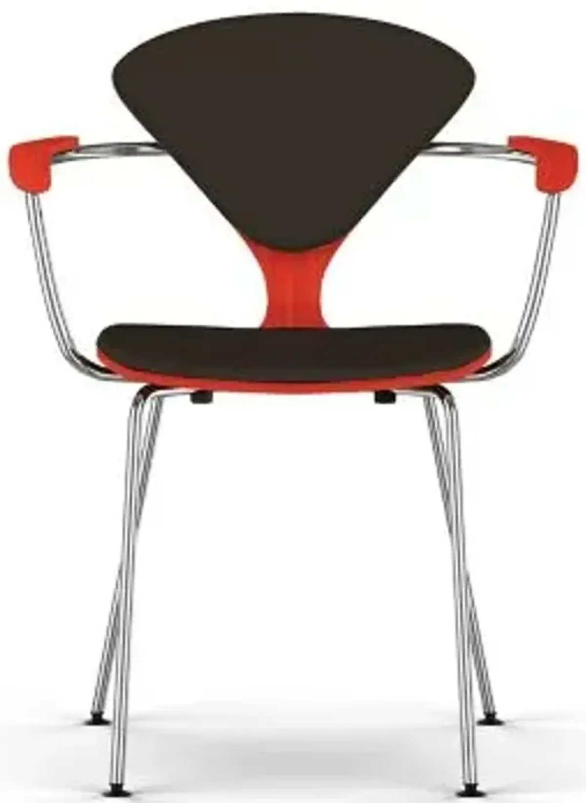 Cherner Seat and Back Upholstered Metal Base Armchair