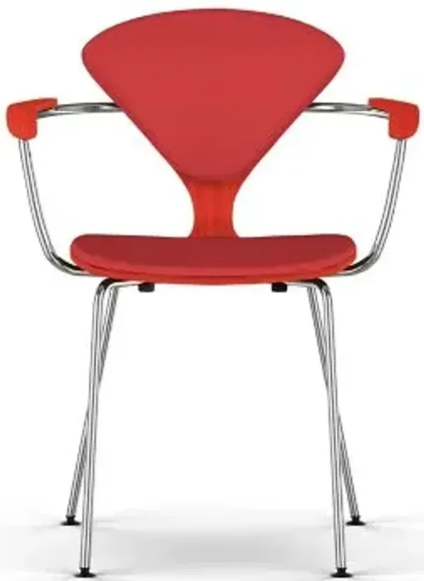 Cherner Seat and Back Upholstered Metal Base Armchair