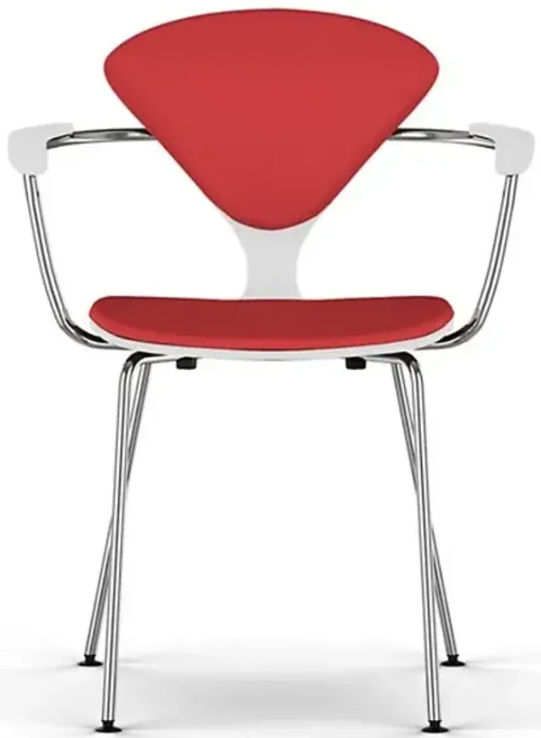Cherner Seat and Back Upholstered Metal Base Armchair