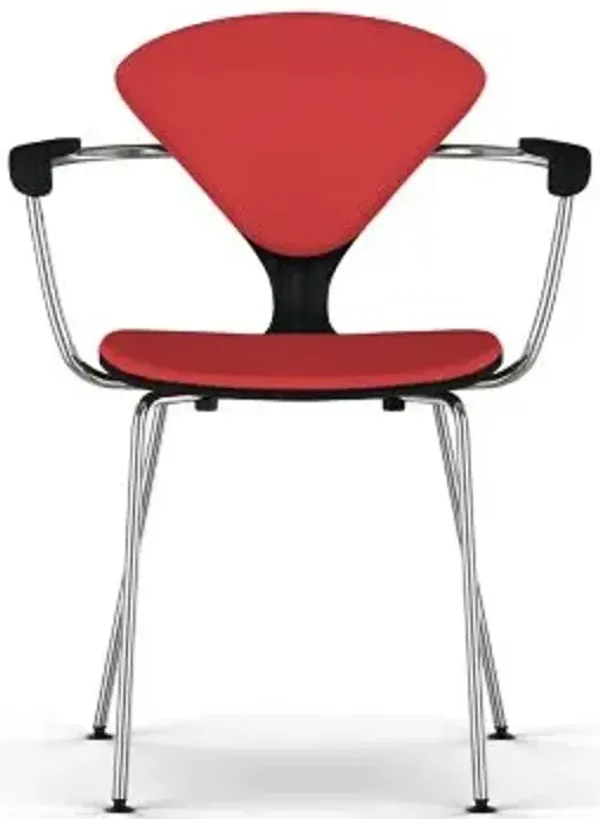 Cherner Seat and Back Upholstered Metal Base Armchair