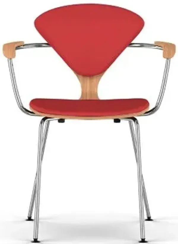 Cherner Seat and Back Upholstered Metal Base Armchair