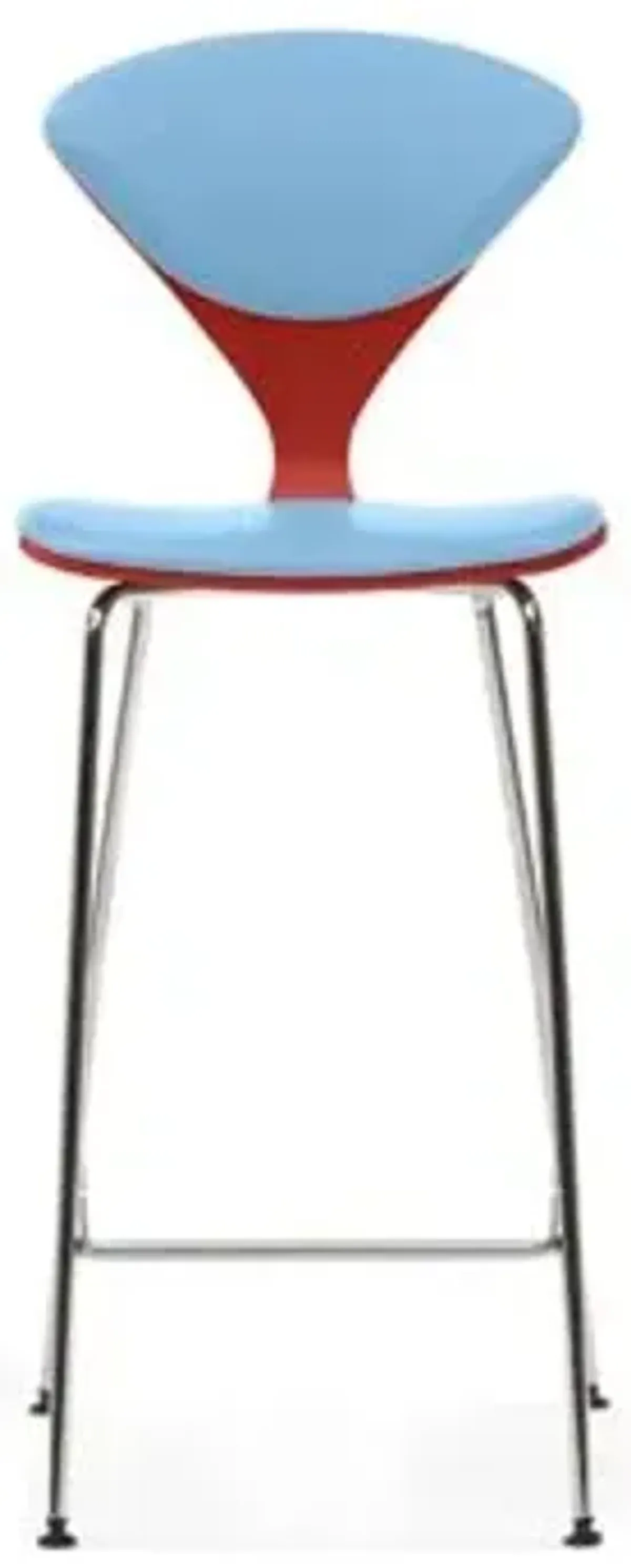 Cherner Seat and Back Upholstered Metal Base Stool