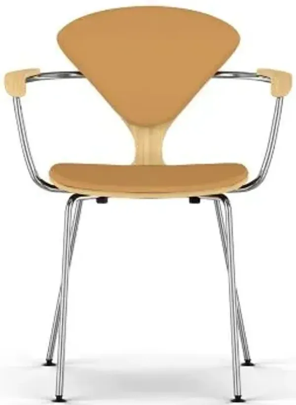 Cherner Seat and Back Upholstered Metal Base Armchair