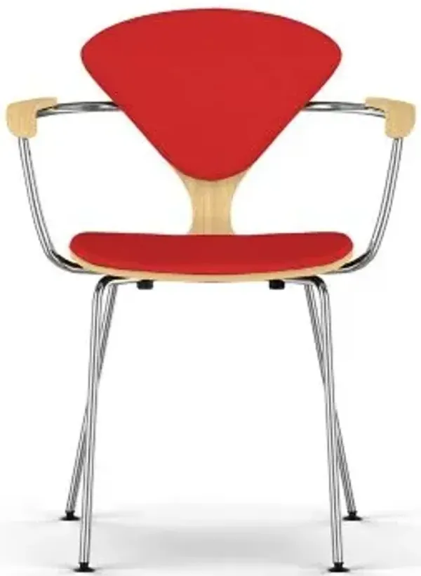 Cherner Seat and Back Upholstered Metal Base Armchair