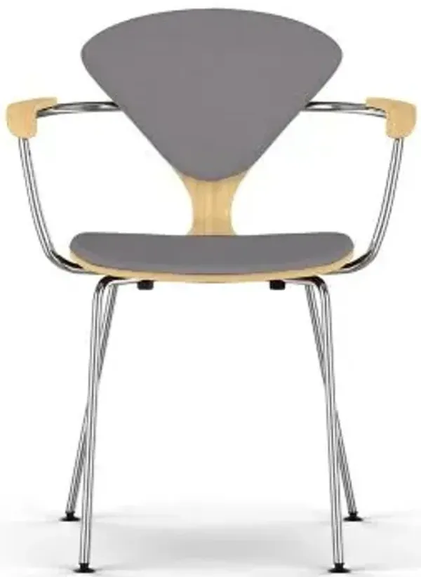Cherner Seat and Back Upholstered Metal Base Armchair