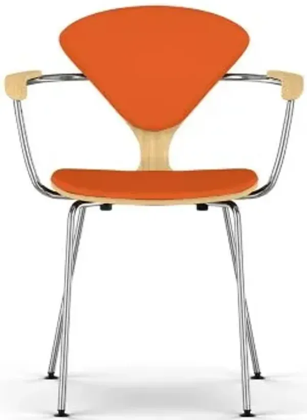 Cherner Seat and Back Upholstered Metal Base Armchair