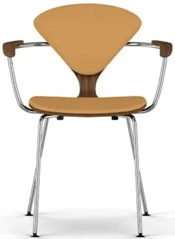 Cherner Seat and Back Upholstered Metal Base Armchair