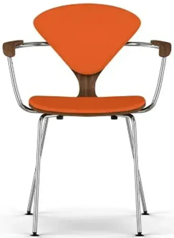 Cherner Seat and Back Upholstered Metal Base Armchair