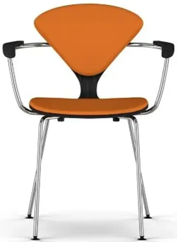 Cherner Seat and Back Upholstered Metal Base Armchair