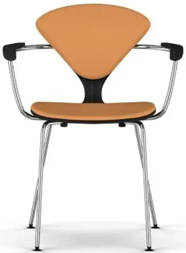 Cherner Seat and Back Upholstered Metal Base Armchair