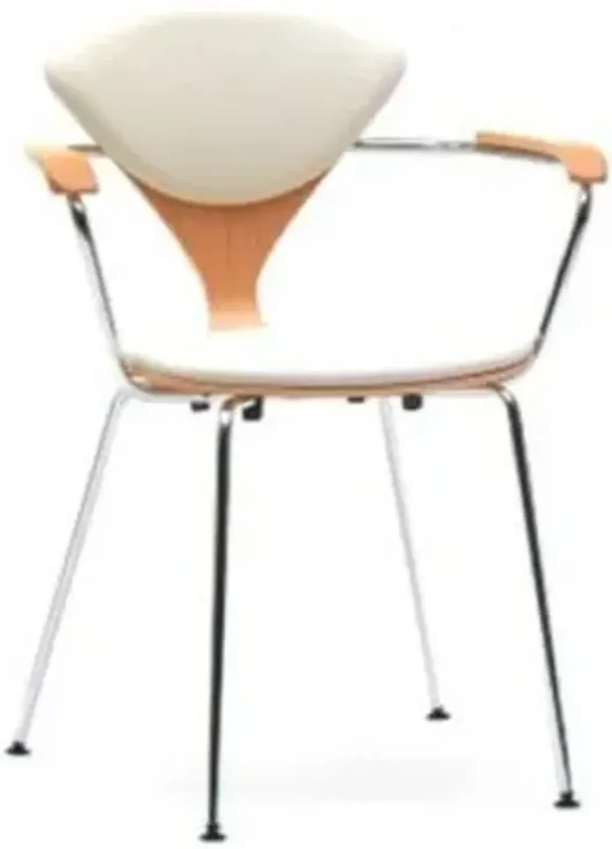 Cherner Seat and Back Upholstered Metal Base Armchair