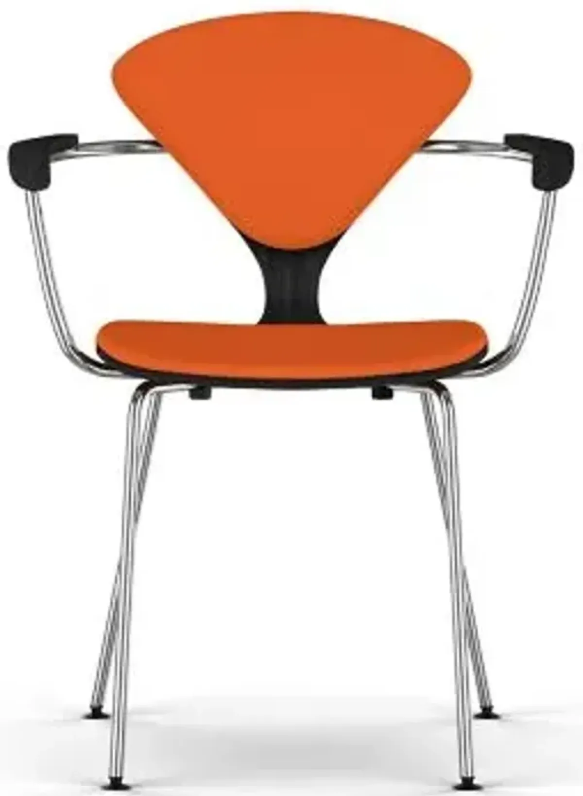 Cherner Seat and Back Upholstered Metal Base Armchair