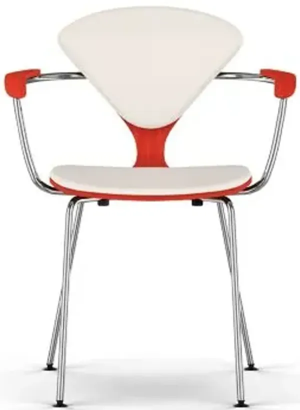 Cherner Seat and Back Upholstered Metal Base Armchair