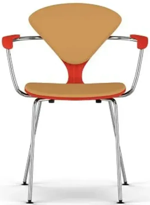 Cherner Seat and Back Upholstered Metal Base Armchair