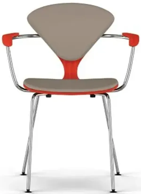 Cherner Seat and Back Upholstered Metal Base Armchair