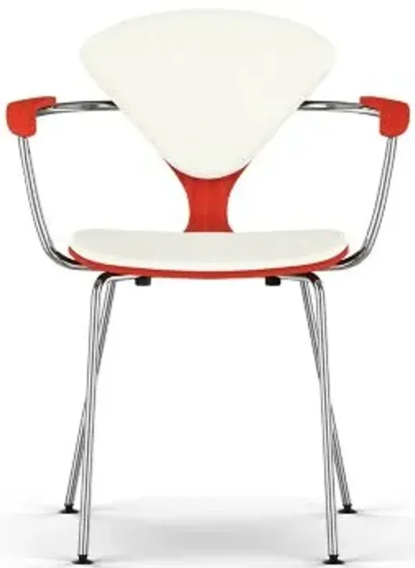 Cherner Seat and Back Upholstered Metal Base Armchair
