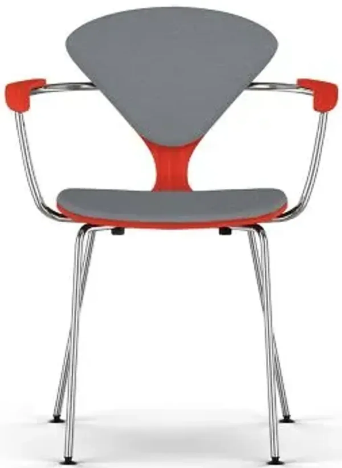 Cherner Seat and Back Upholstered Metal Base Armchair