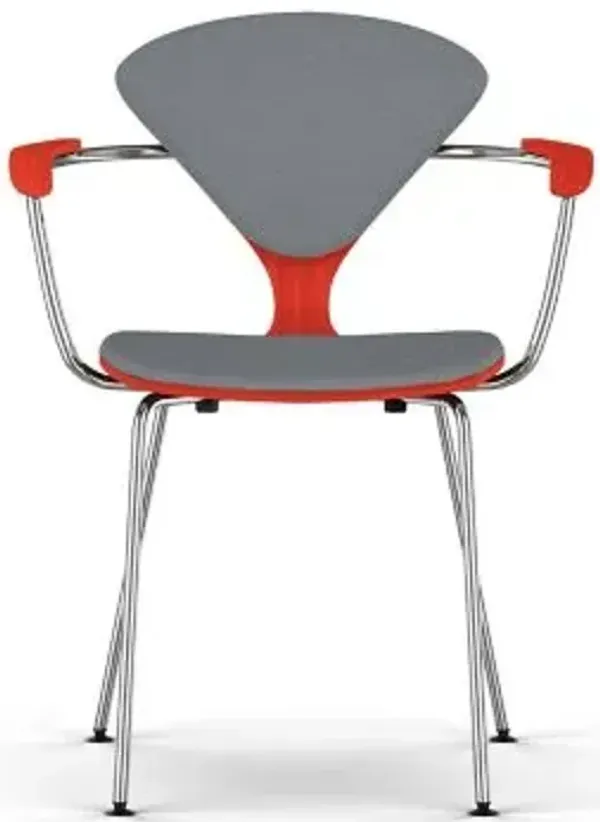 Cherner Seat and Back Upholstered Metal Base Armchair