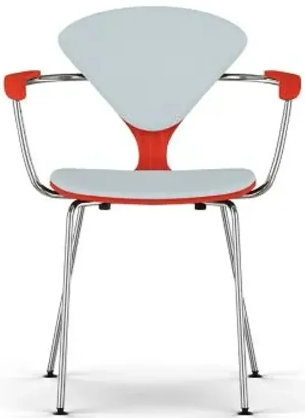 Cherner Seat and Back Upholstered Metal Base Armchair