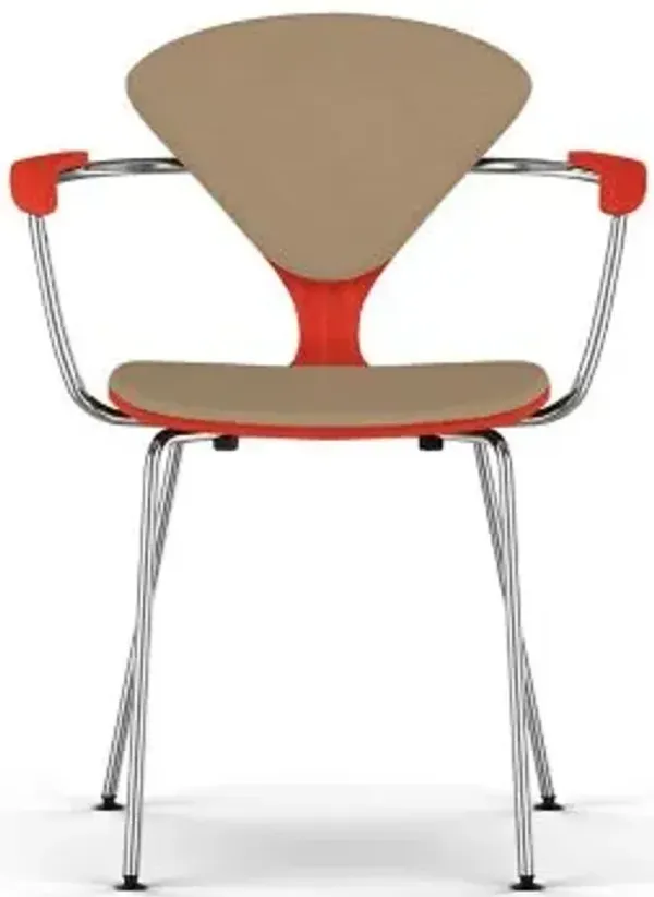 Cherner Seat and Back Upholstered Metal Base Armchair