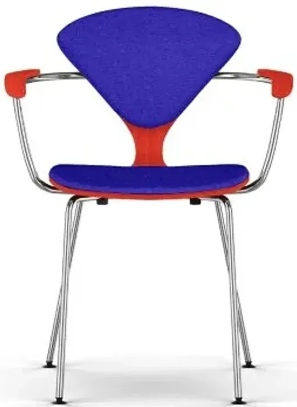 Cherner Seat and Back Upholstered Metal Base Armchair