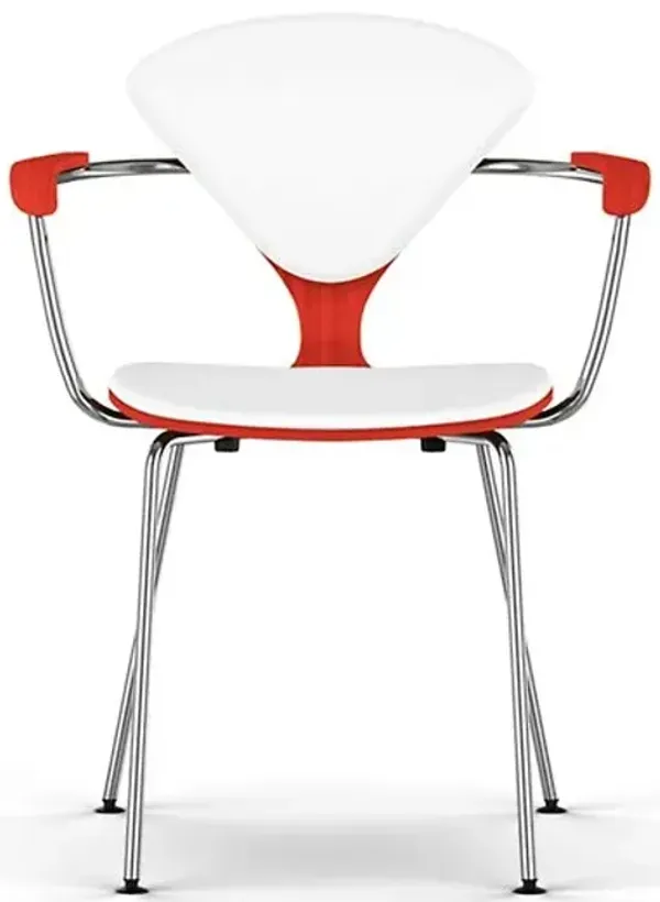 Cherner Seat and Back Upholstered Metal Base Armchair