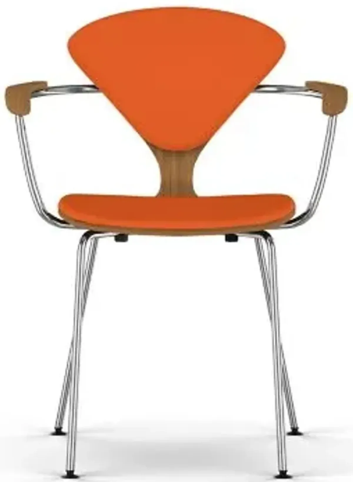 Cherner Seat and Back Upholstered Metal Base Armchair
