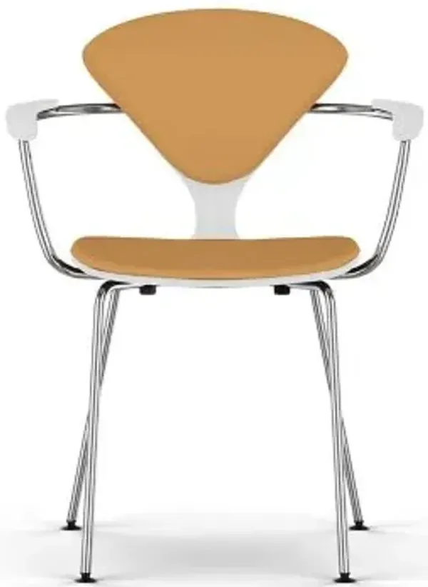 Cherner Seat and Back Upholstered Metal Base Armchair