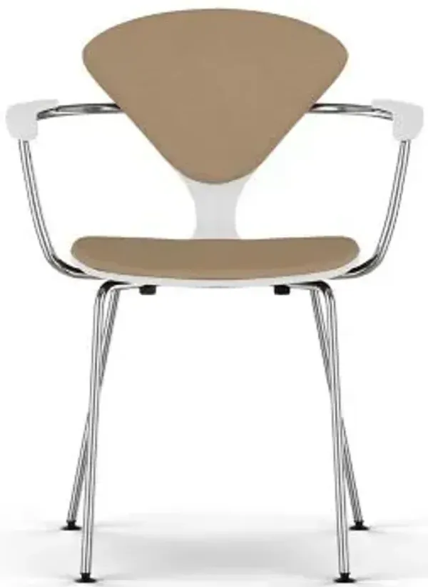 Cherner Seat and Back Upholstered Metal Base Armchair