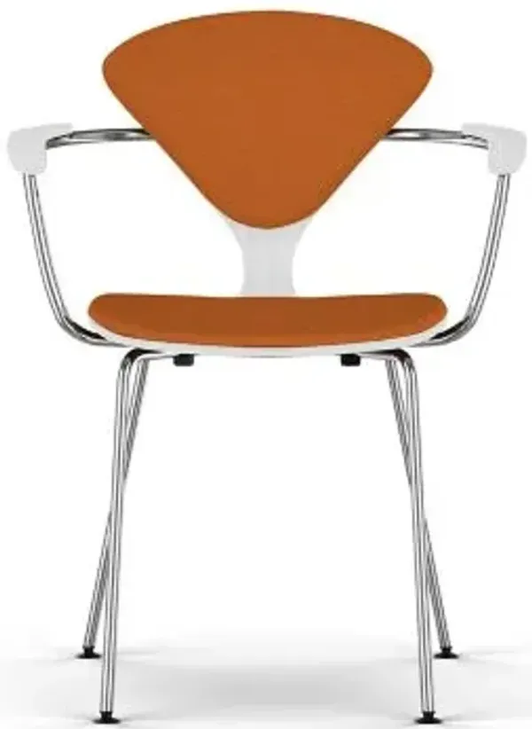 Cherner Seat and Back Upholstered Metal Base Armchair