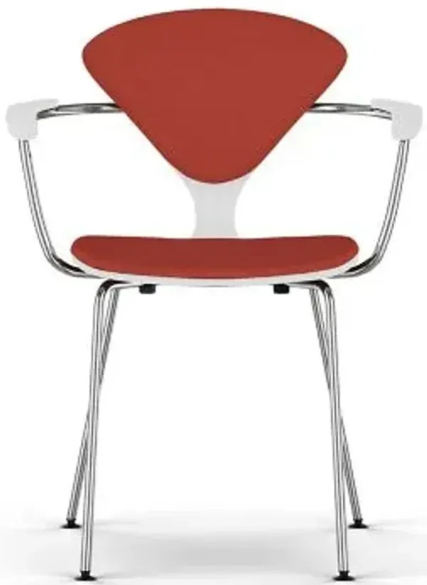 Cherner Seat and Back Upholstered Metal Base Armchair