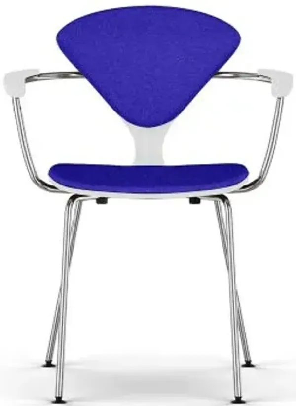 Cherner Seat and Back Upholstered Metal Base Armchair