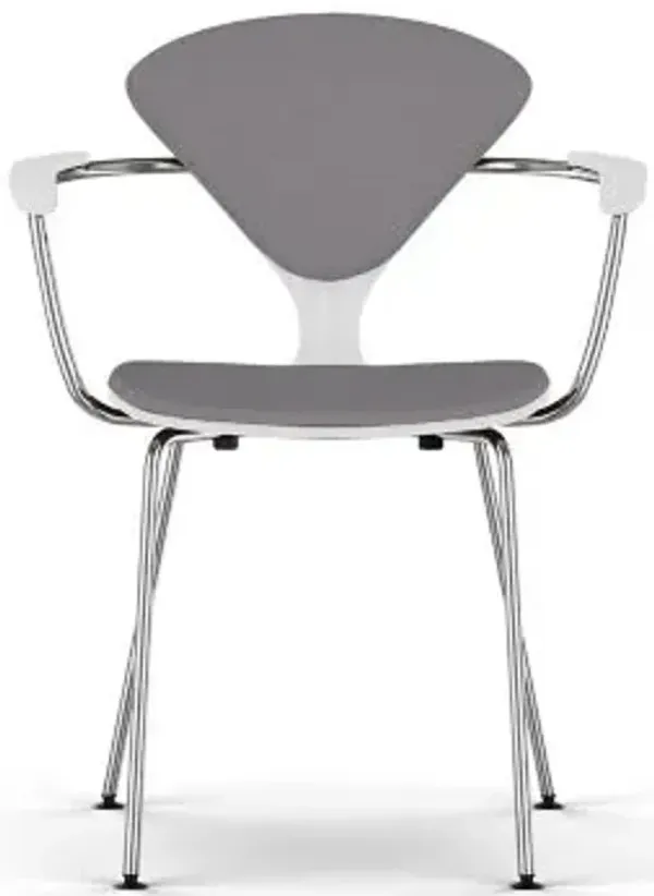 Cherner Seat and Back Upholstered Metal Base Armchair