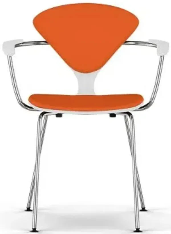 Cherner Seat and Back Upholstered Metal Base Armchair