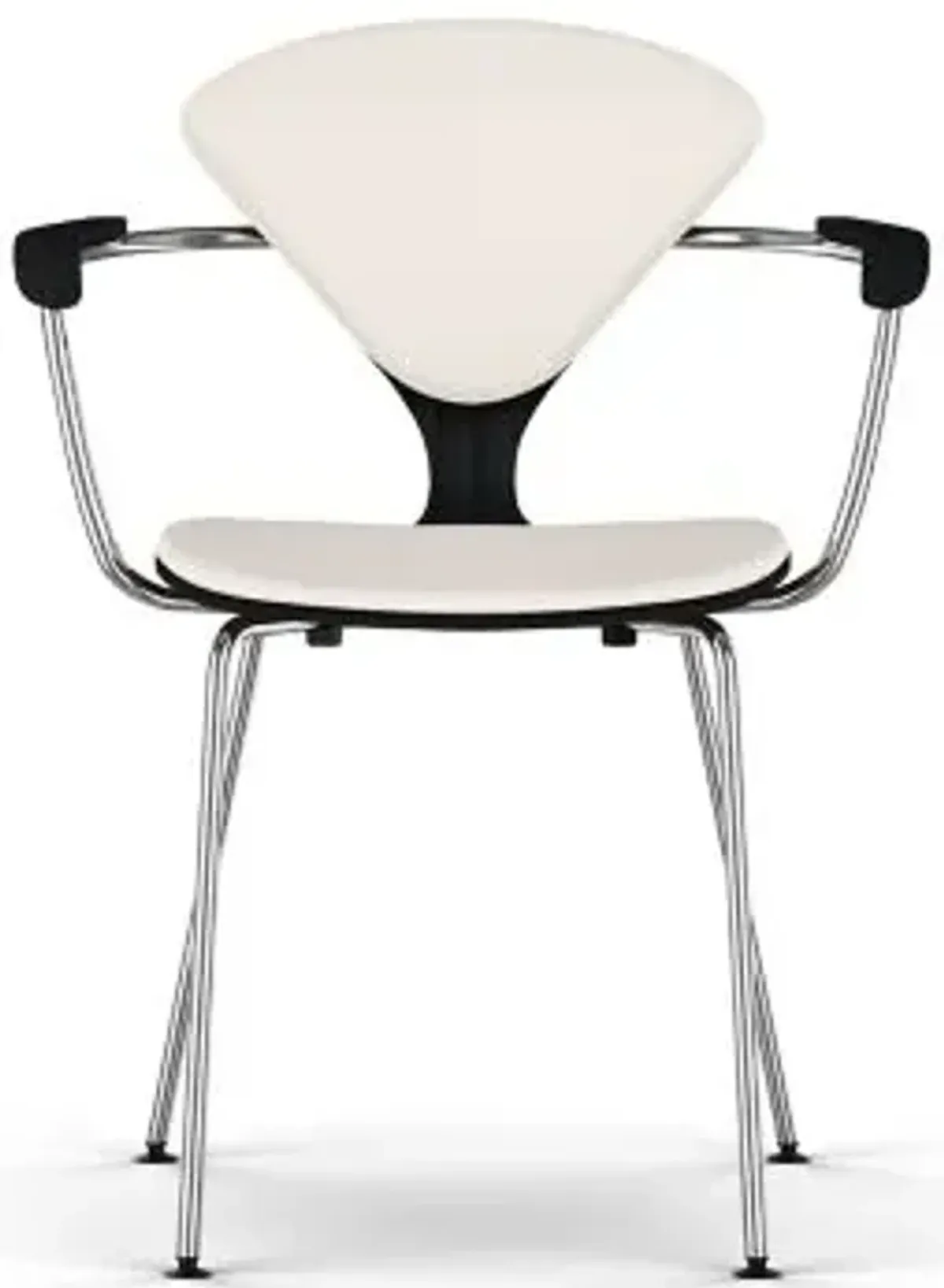 Cherner Seat and Back Upholstered Metal Base Armchair