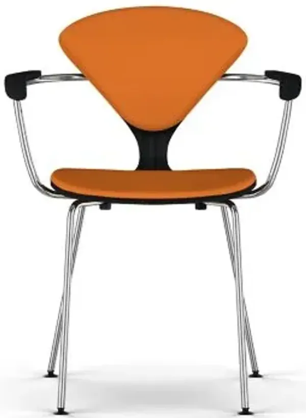 Cherner Seat and Back Upholstered Metal Base Armchair