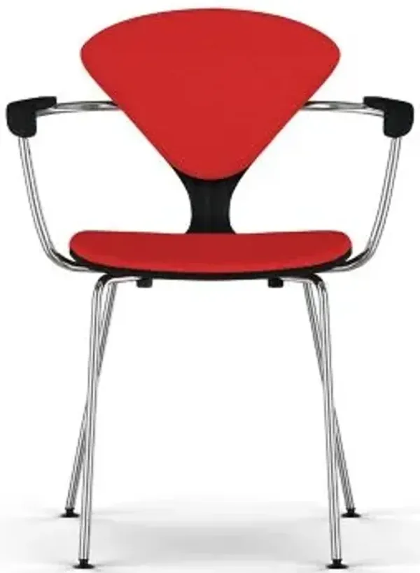 Cherner Seat and Back Upholstered Metal Base Armchair