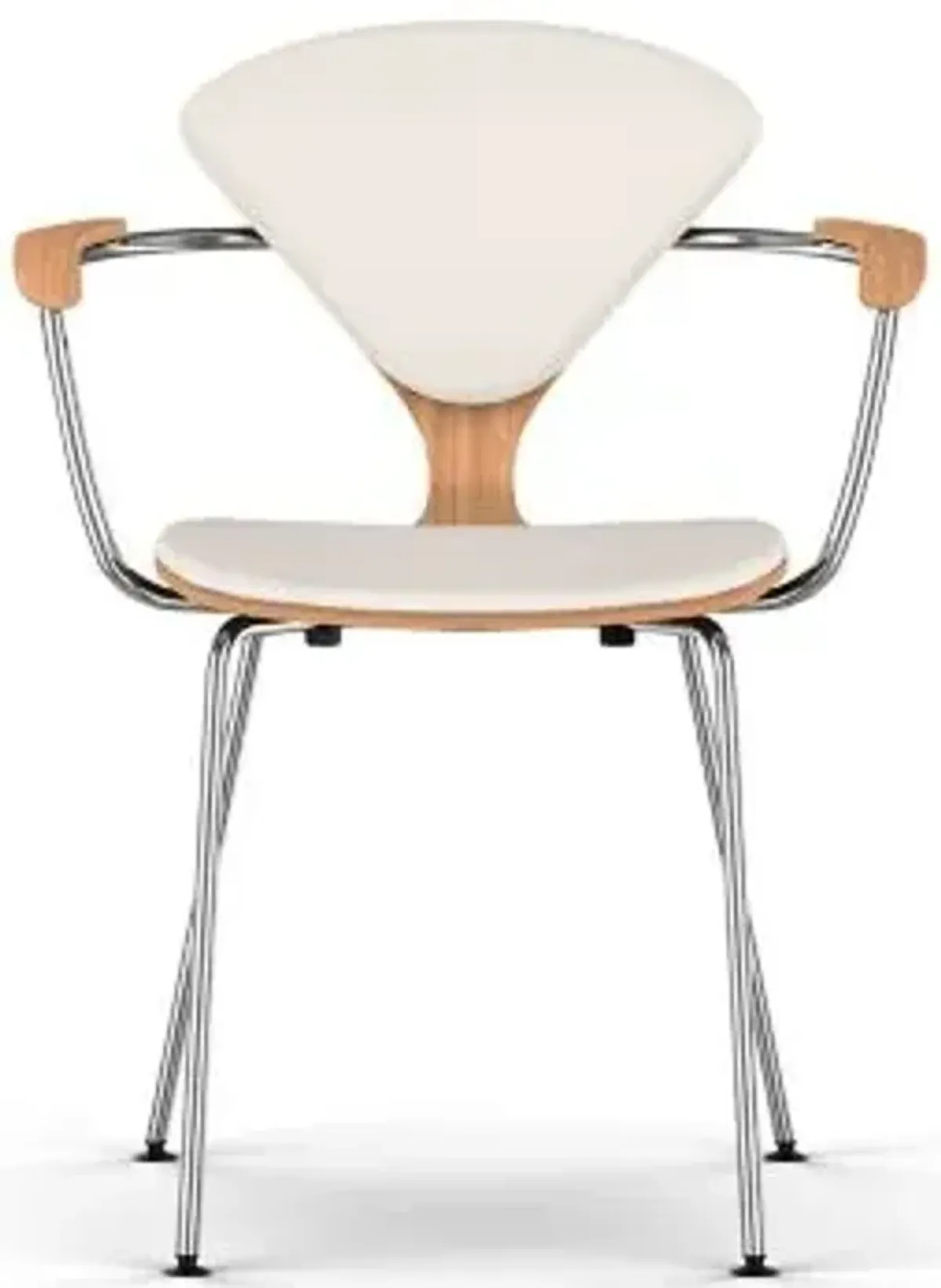 Cherner Seat and Back Upholstered Metal Base Armchair