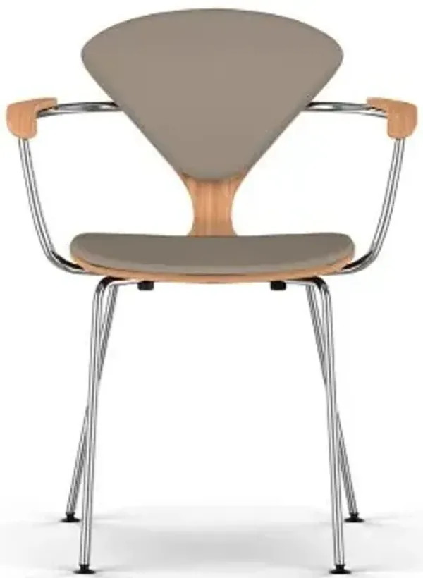 Cherner Seat and Back Upholstered Metal Base Armchair