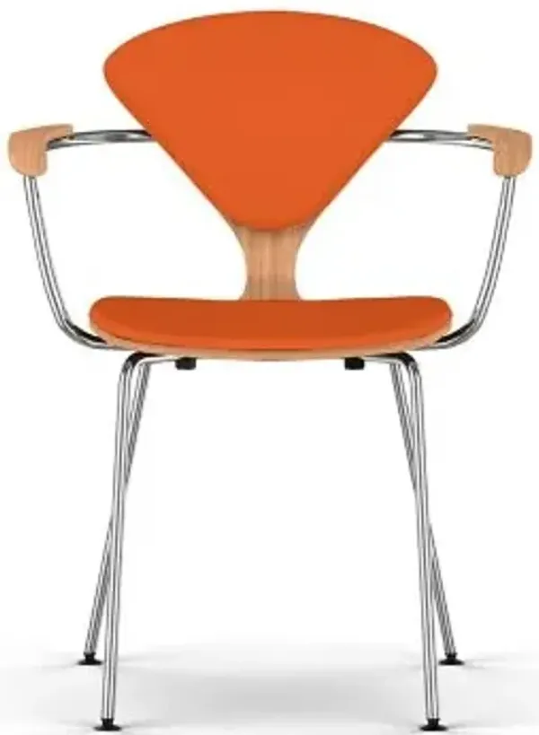Cherner Seat and Back Upholstered Metal Base Armchair