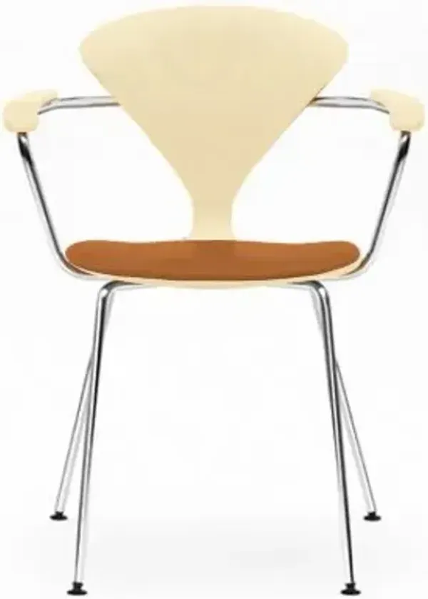 Cherner Metal Base Armchair with Seat Pad