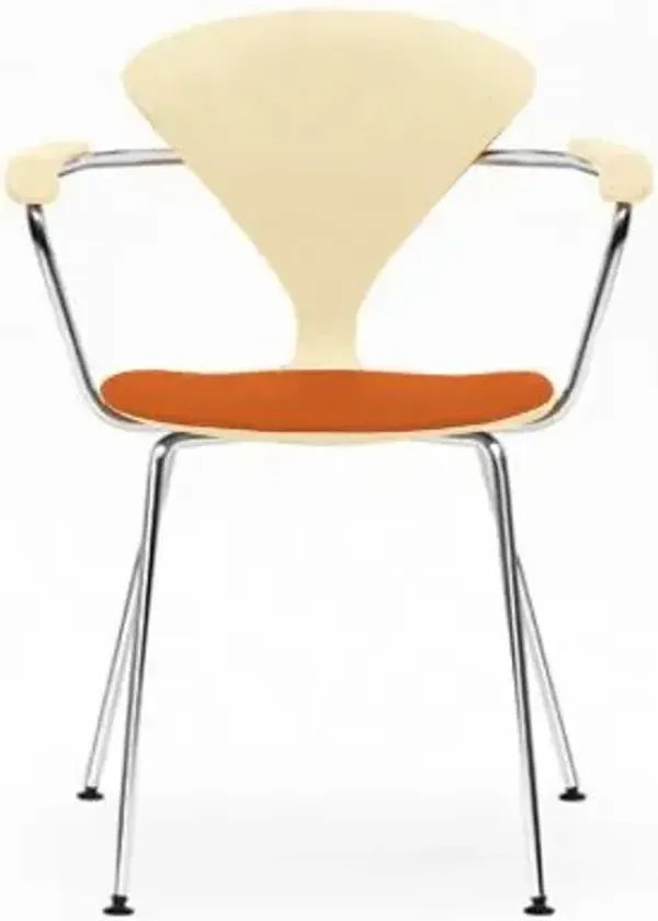 Cherner Metal Base Armchair with Seat Pad