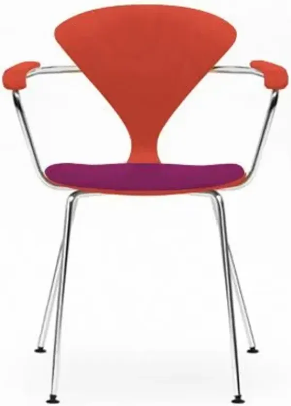 Cherner Metal Base Armchair with Seat Pad