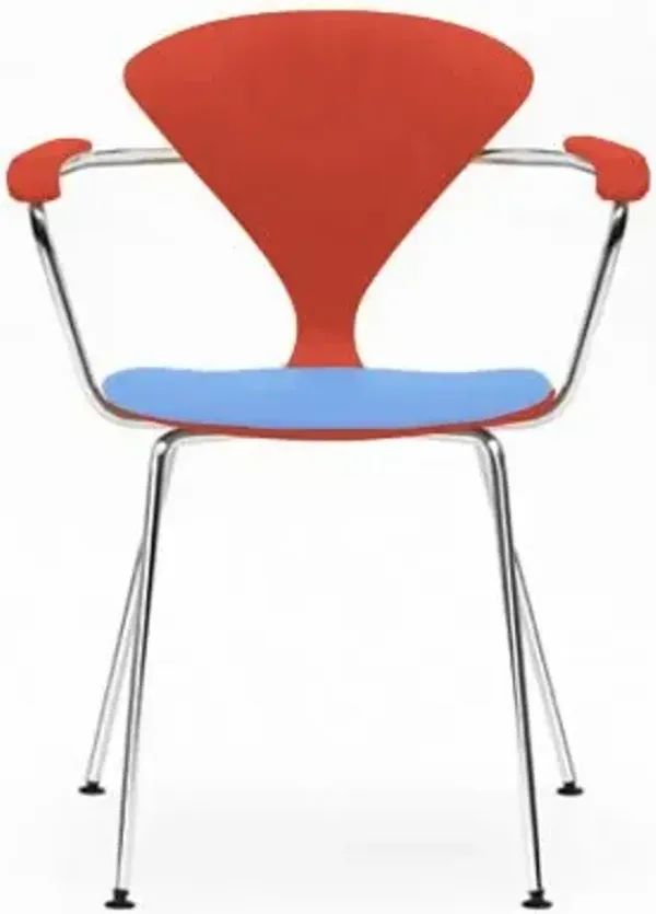 Cherner Metal Base Armchair with Seat Pad